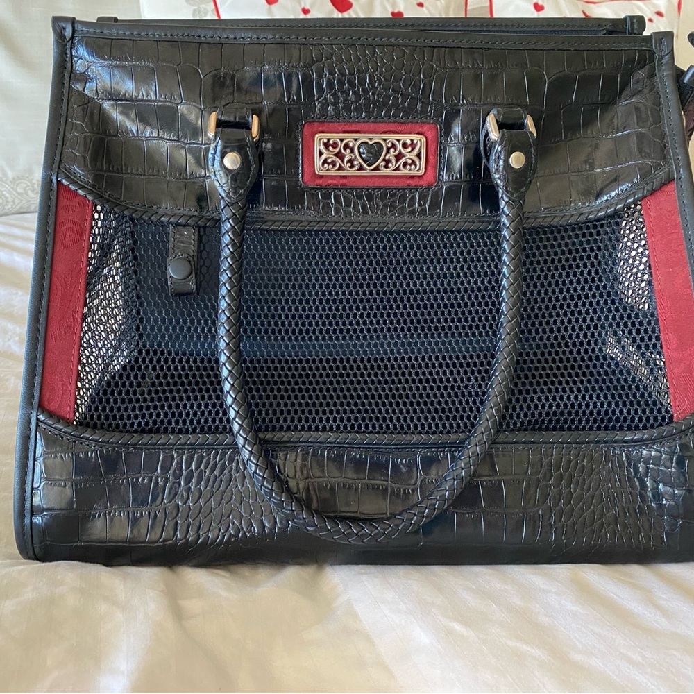 Brighton dog carrier bag.  Black and red.  Beautiful.  Never been used.